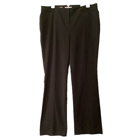 VanHeusen Studio Modern Fit Slacks Pants Women 10 Reg Black Boot Leg Stretch NEW - Picture 1 of 13